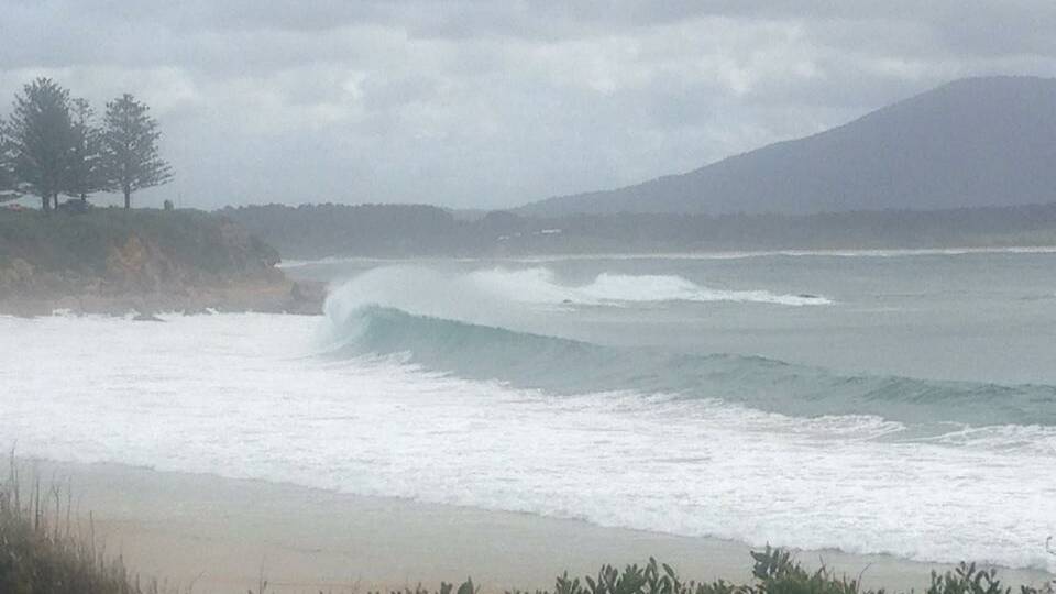 BERMI SWELL: Rob Shaw snapped this shot of the swell rolling into Bermagui on Sunday morning. 