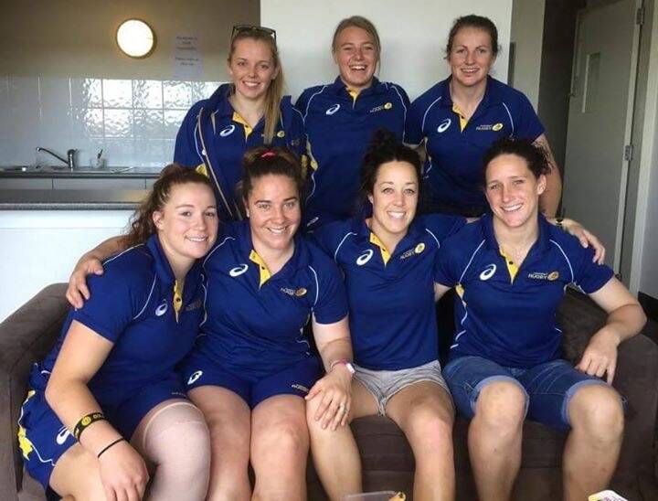 WALLAROOS:  The seven ACT women selected in the Wallaroos Development squad (at the first camp at Bond University on the Gold Coast last week) front from left Georgia O'Neill, Lou Burrows, Shell Perry and Fee Knights.  Back from left Remi Wilton, Tayla Stanford and Kate Brown. 