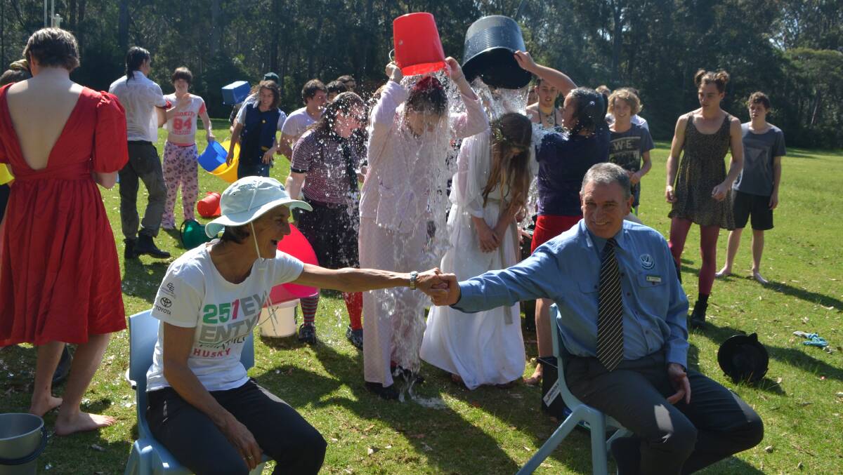 The Year 12s at Narooma High School conduct a mass ice-bucket challenge