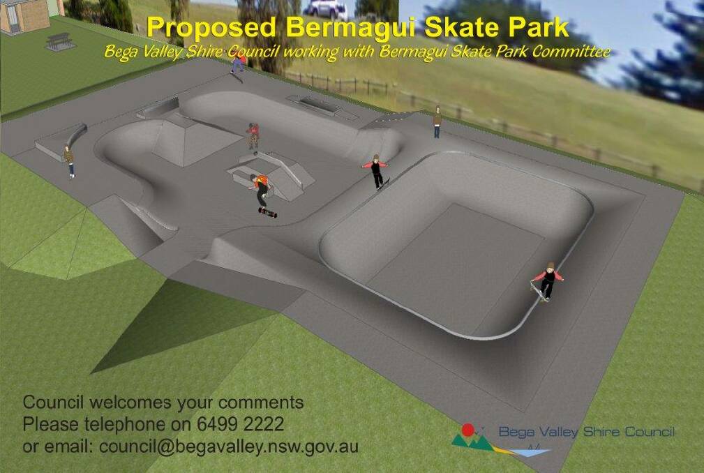 DRAFT PLANS: Draft plan of the long-anticipated Bermagui skate park. 