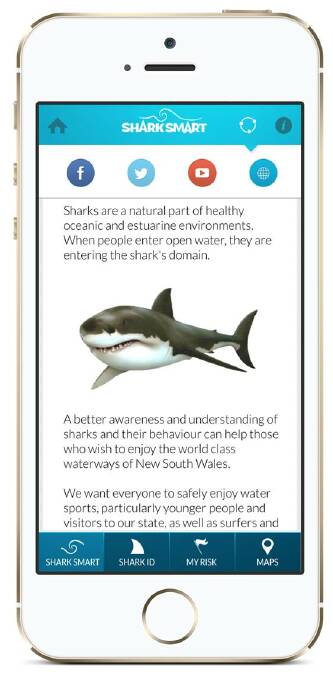 Screens of the mobile shark alert app