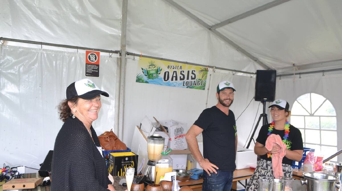 OYSTER OASIS: At the Oyster Oasis Lounge set up by Ewan McAsh from the Ulladulla Oyster Bar at the Narooma Oyster Festival. Photo Stan Gorton