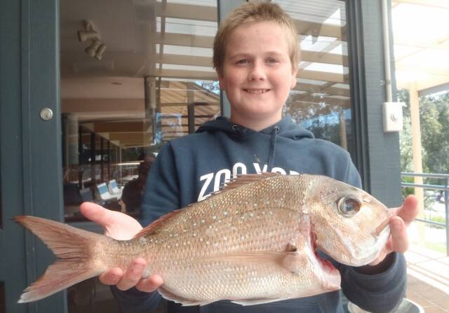 Dylan Art with his worthy snapper at the weigh in.