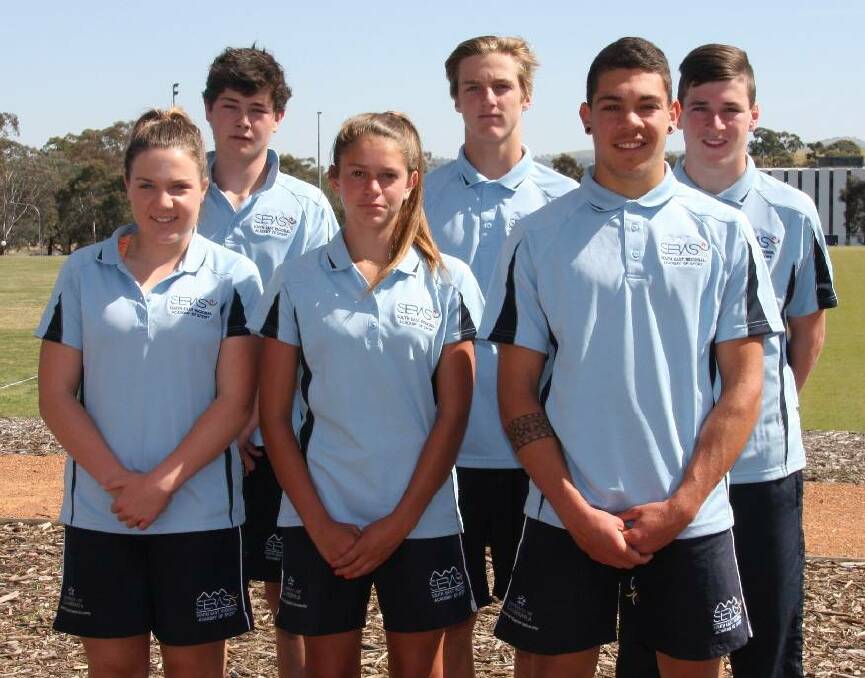 TOUCH SQUAD: From back left Joshua Cummins (Crookwell); Teig Wilton (Narooma); Ryan Forlonge (Yass); and front from left Gabrielle Davis (Yass); Manessah Humphries (Goulburn); Jackson Whitby (Bega). Absent: Joel Tamatea (Bega) and William Cramp (Binda).
