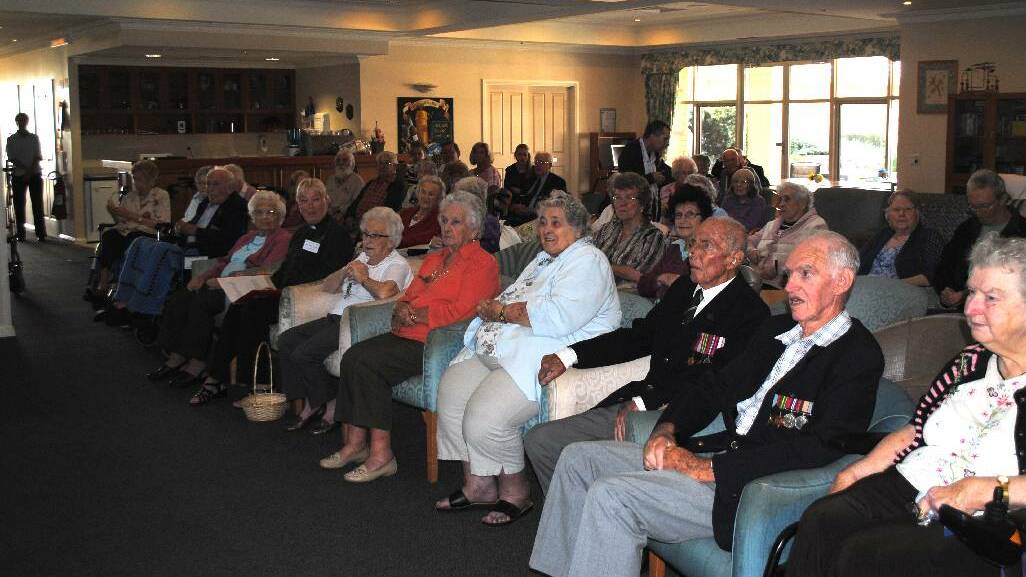 ANZAC CEREMONY: The residents at Sir James of Dalmeny gathered in the dining room on Thursday morning to commemorate ANZAC Day.