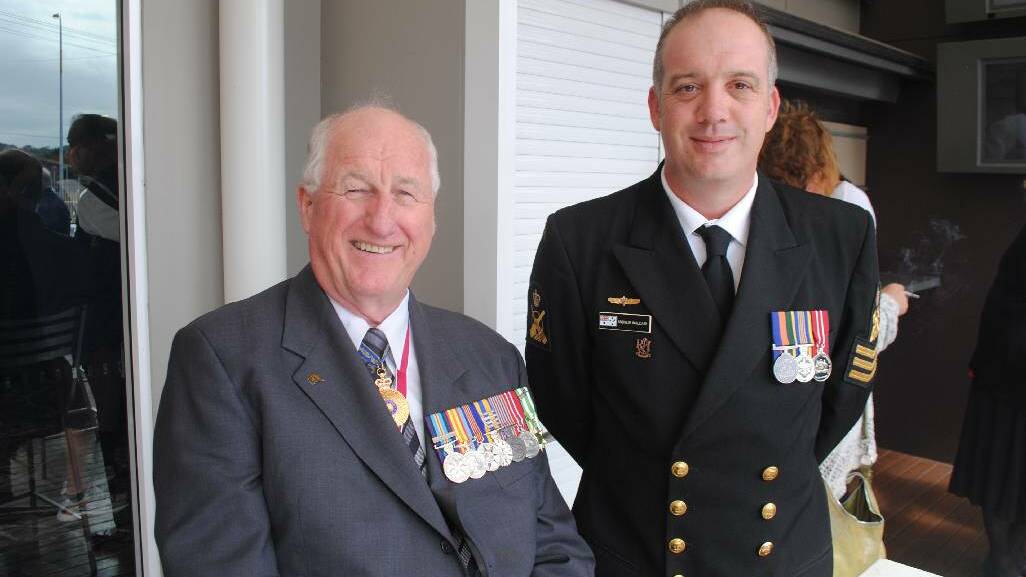 ANZAC DAY: Retired Admiral David Shackleton with Petty Officer Andrew Walczak.