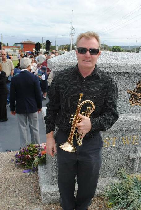 LAST MINUTE: Narooma’s ‘Podge’ was a last minute call in to play the bugle at the ANZAC Day Services. Apparently he hadn’t picked up his bugle for 30 years and you would never have guessed as he played brilliantly.