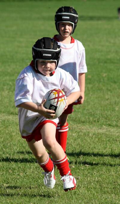 NEW LITTLE DEVIL: First time to play Rugby League with the Junior Devils is little Kyler Mackie.