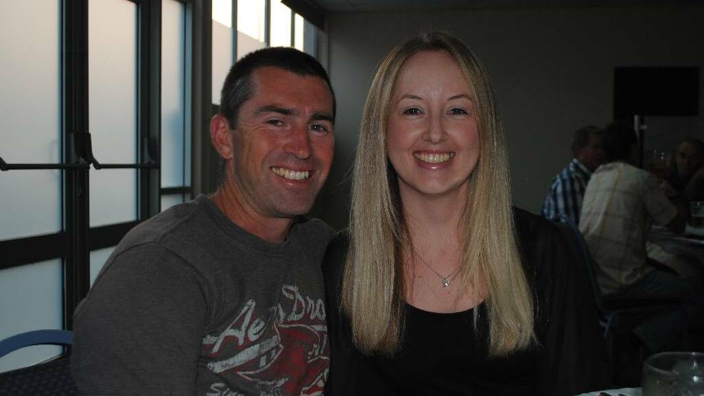 RFS DINNER: Jeremy Tague has been a member of the Narooma RFS for three years, pictured with Tammy McLaren.