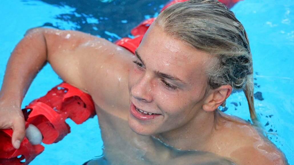 SCHOOL SWIMMERS: Narooma High School student Clifford Taylor at Zone Swimming Carnival.