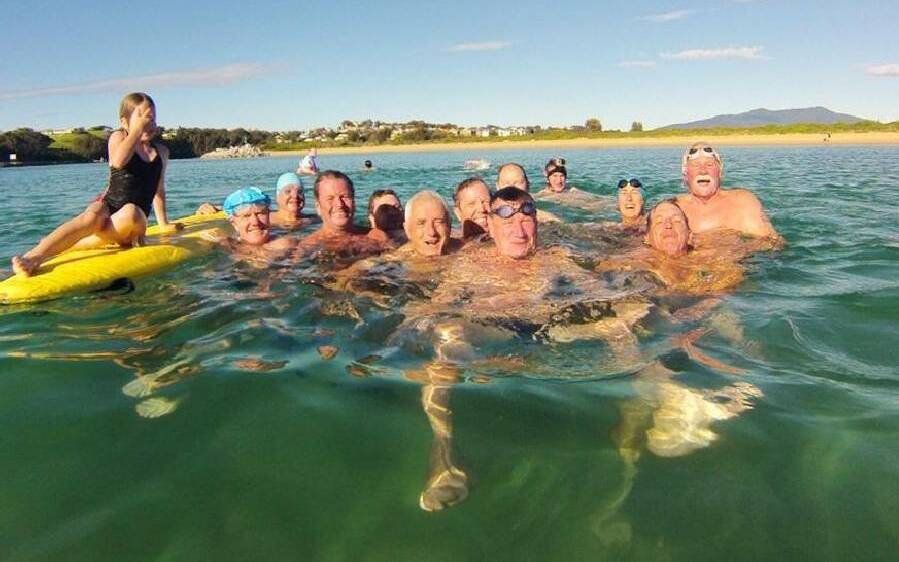 WINTER SWIMMERS: Join the Narooma Numnutz this Sunday for their first swim of the season. Here they in the beautiful inlet last year.