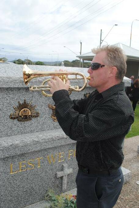 LAST MINUTE: Narooma’s ‘Podge’ was a last minute call in to play the bugle at the ANZAC Day Services. Apparently he hadn’t picked up his bugle for 30 years and you would never have guessed as he played brilliantly.