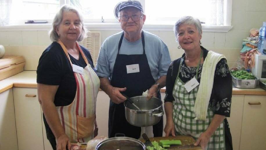 MONTY’S CREW: Danuta Graham, Gerd Tiedt and Helen Smith in the kitchen at Monty’s Place, Narooma.
