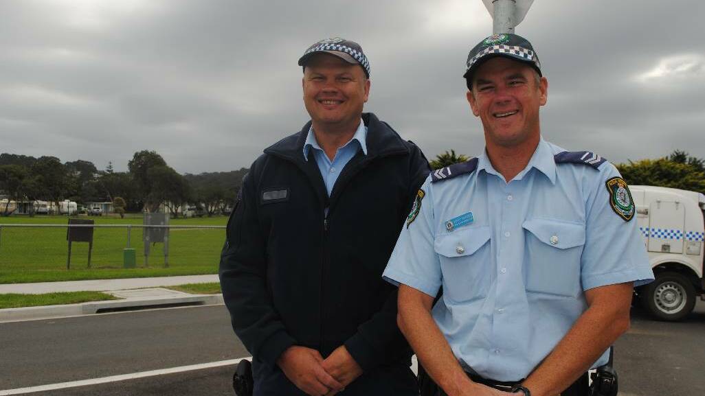POLICE: Senior constable Andrew Barry with Senior Constable Scott Wharfe.