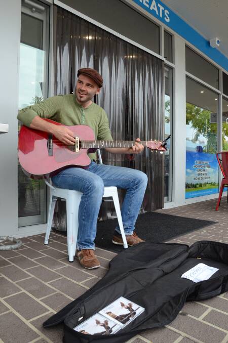 HAVE MUSIC, WILL TRAVEL: European busker Rasmus Schumacher attracted attention in Batemans Bay’s CBD over the past week. When car trouble left him stranded for five days, two families threw out their welcome mats . . . and he scored a Valentine’s Day gig at a restaurant.