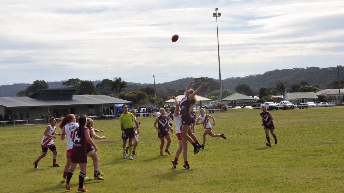 Action from the Sapphire Coast AFL's Women's Semi Final 2. Tathra defeated Eden 17.11 (113) to 1.1 (7)