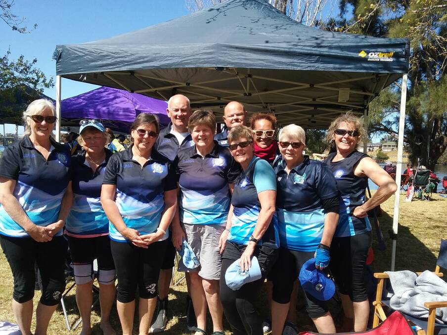 PADDLERS: Ten members of the Narooma Blue Water Dragons took part in a regatta in Nowra last weekend. Photo: Donna Anderson