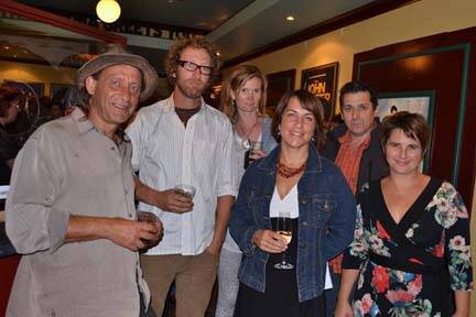 FILM DEBUT: At the launch of the Sustaining our Towns movie at the Narooma cinema on Monday are film subjects John Champagne, Fraser Bayley, Fiona White, filmmaker Brent Occleshaw and sustainability representatives Tracey Rich and Bettina Richter.