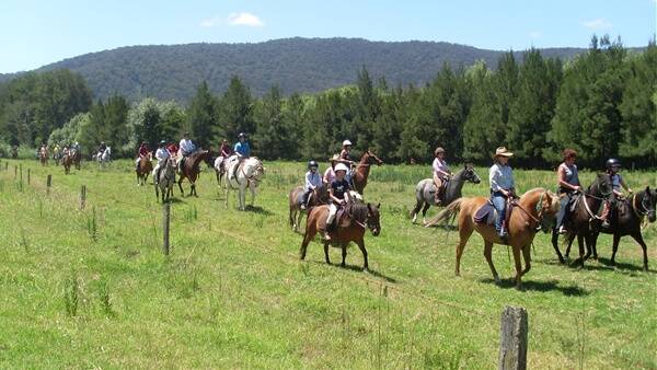 A group of riders from Cobargo enjoying a Trail Ride