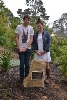 IN THEIR TIME: Jessica Limmer and Brandon Crapp were two of the younger folk who were at the unveiling ceremony. It is hoped they will be there to witness the opening of the time capsule in 50 years’ time.