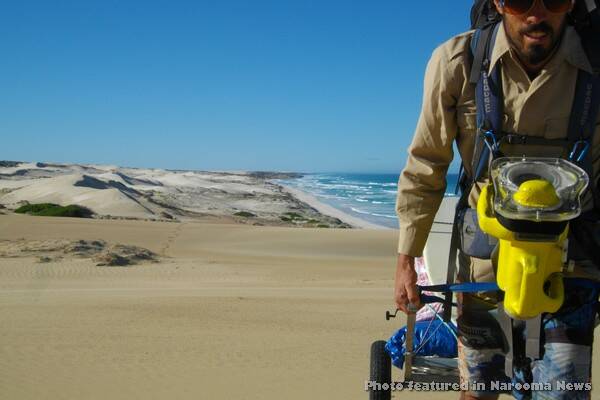 INTREPID ADVENTURER: Benjamin Safari is walking toward the WA/SA border but this time from the west.