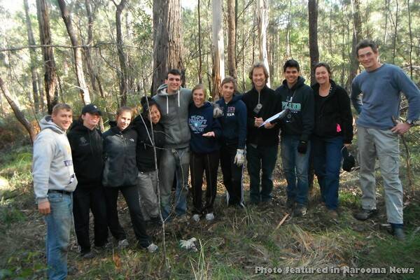 KOALA TRACKERS: The successful survey group of International Student Volunteers (ISV) from the United States and Canada included Nick, Nicole, Tiffany, Mirali, Max, Sarah, Kristin, Crossing Project director Dean Turner, Josh, with Jane McPhee - ISV group leader -and trainee Sam Hodder on the far right.
