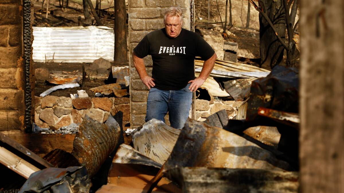 Peter Paulka at the Strathewen property where his brother Terry Paulka and sister-in-law Donna died during the Black Saturday bushfires. Photo: PAUL ROVERE