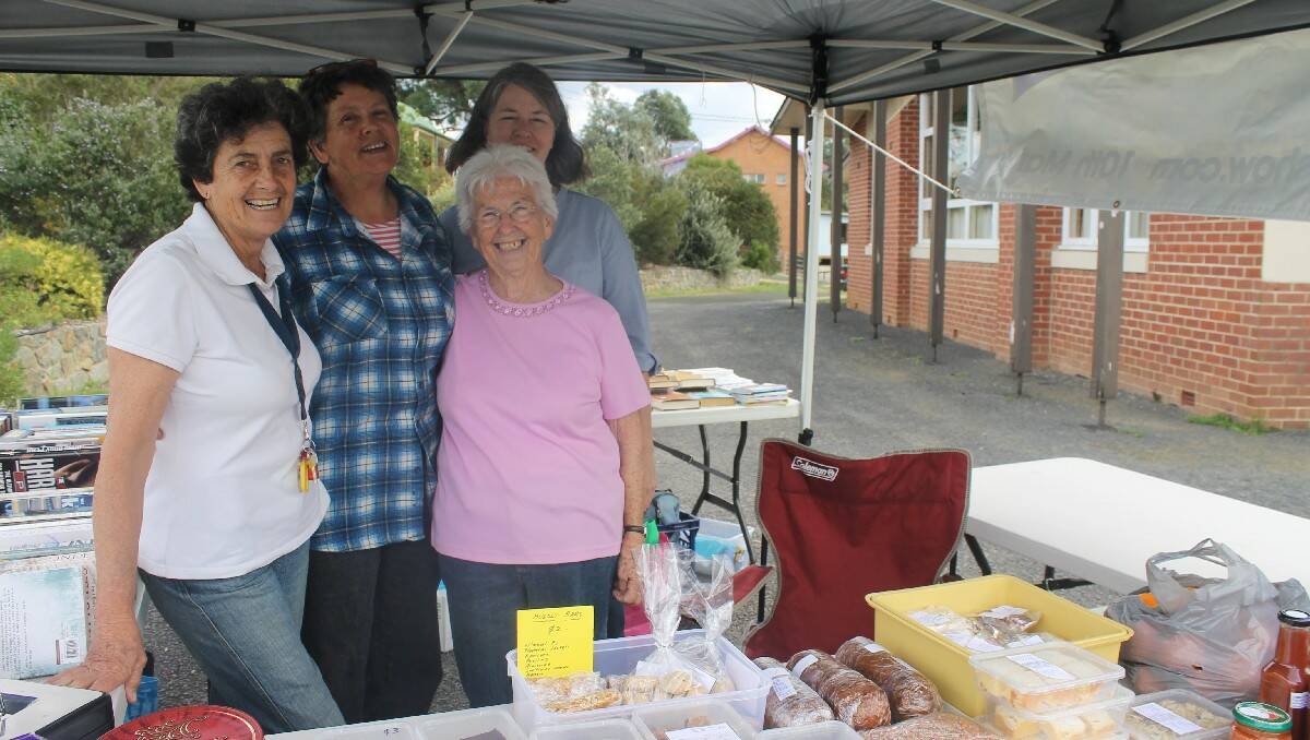 Members of the Bemboka Show Society at the election day stall (from left) Pip Collins, Annie Vickers, Sarah Pizzey (back) and Margaret Clune.