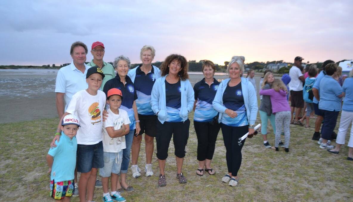 ALL THE DRAGONS: The Narooma Blue Water Dragons at Sunrise were Clinton, Declan and Cameron Filtness, Don and Libby Shortridge, Lloyd and Judy McLachlan, Judy Whiting, Leck Swadling and Gilly Kearney. 