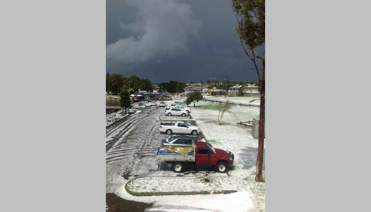 Scenes from the Bermagui hail storm...