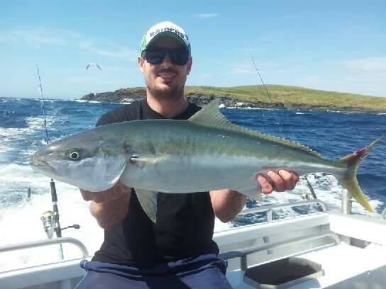 LEGAL KINGS: Greg and his mates from Wagga Wagga fished on Charter Fish Narooma’s “Playstation” last Tuesday getting a few legal kingfish. 