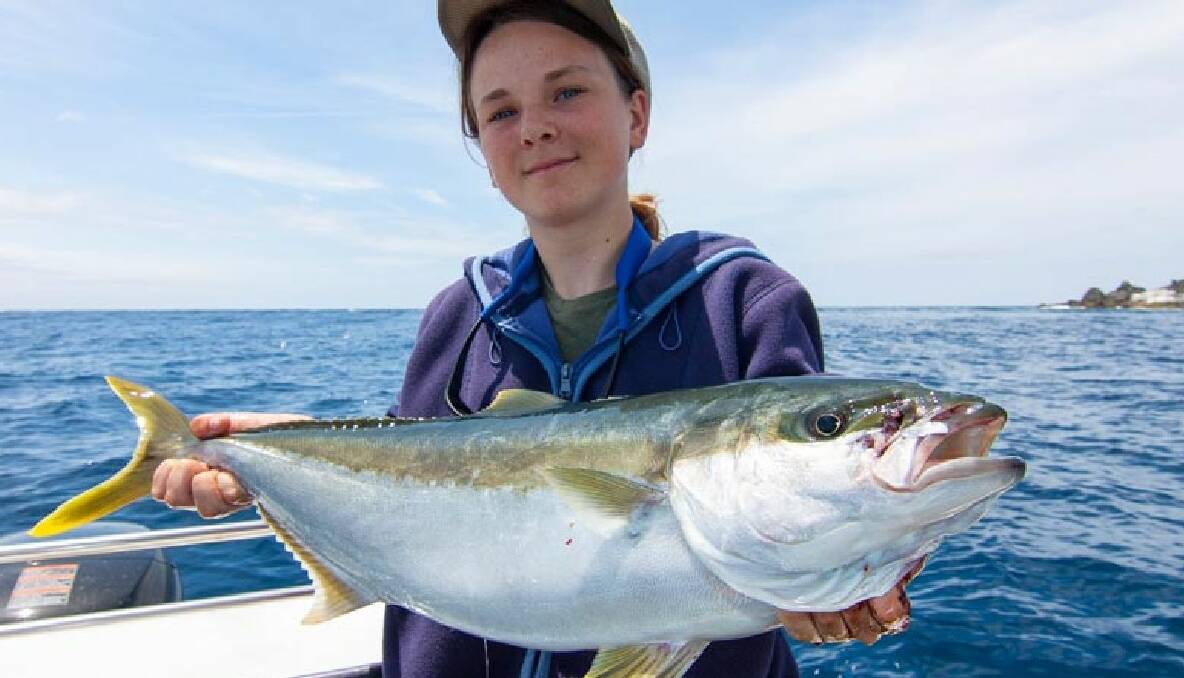 NICE KING: Georgia Poyner outfished older and experienced anglers getting five legal kings at Montague Island on Sunday. 