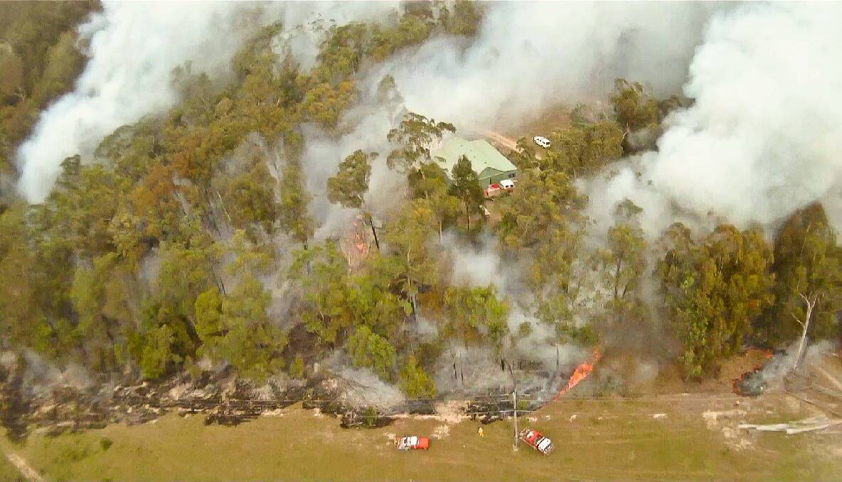 HR BURN: The view over a recent RFS hazard reduction burn at Bermagui from the UAV operated by Warren Purnell from Project Vulcan Unmanned Aerial Systems. 