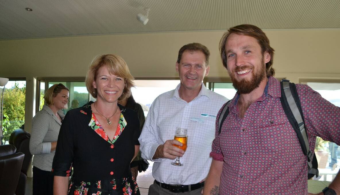 MEET AND GREET: Paul got to meets with the influential at the Narooma Oyster Festival, the state primary industries minister and Eurobodalla mayor.