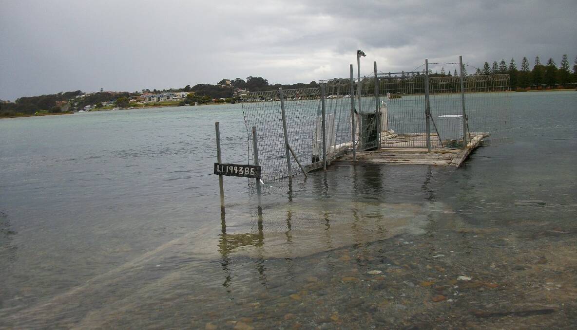 The big spring tides in Wagonga Inlet, Narooma back on October 1. Photo Greg Watts 