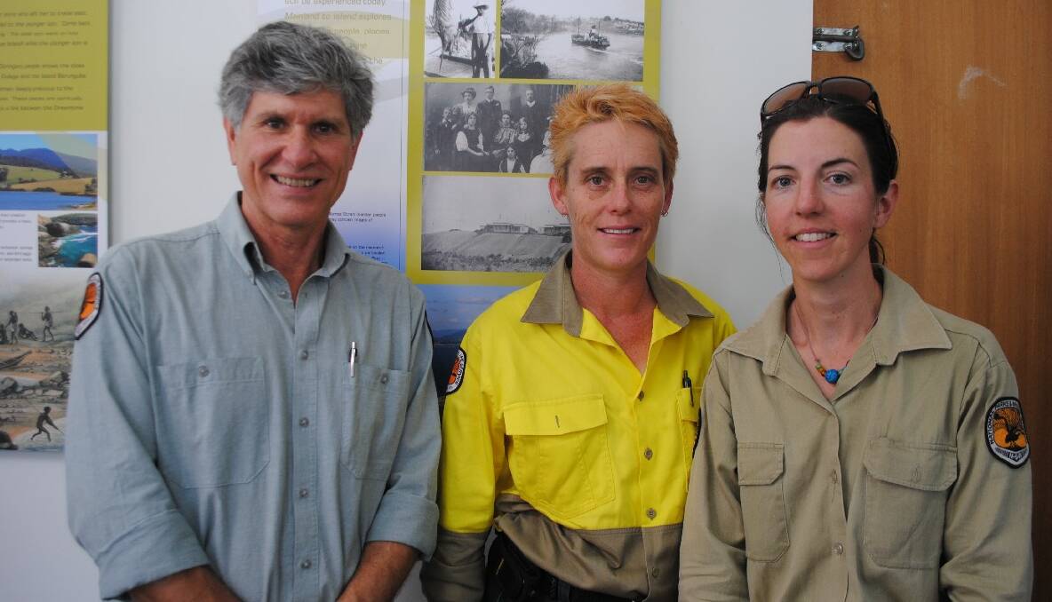  NPWS: Staff of the National Parks and Wildlife Service Preston Cope, Kathryn Brown and Amy Harris. 