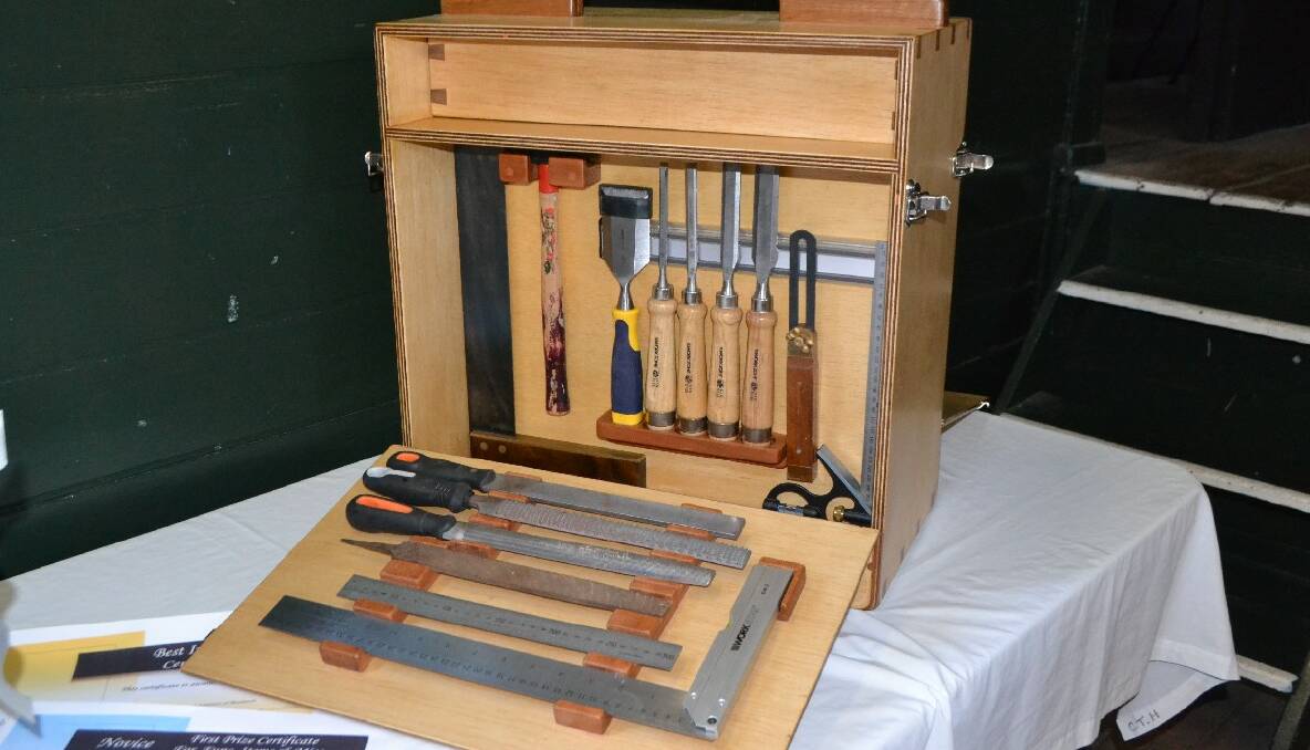 BEST IN SHOW: Best in show as selected by the judges was the wooden tool box made by Helmet Delrieux of South Durras. 