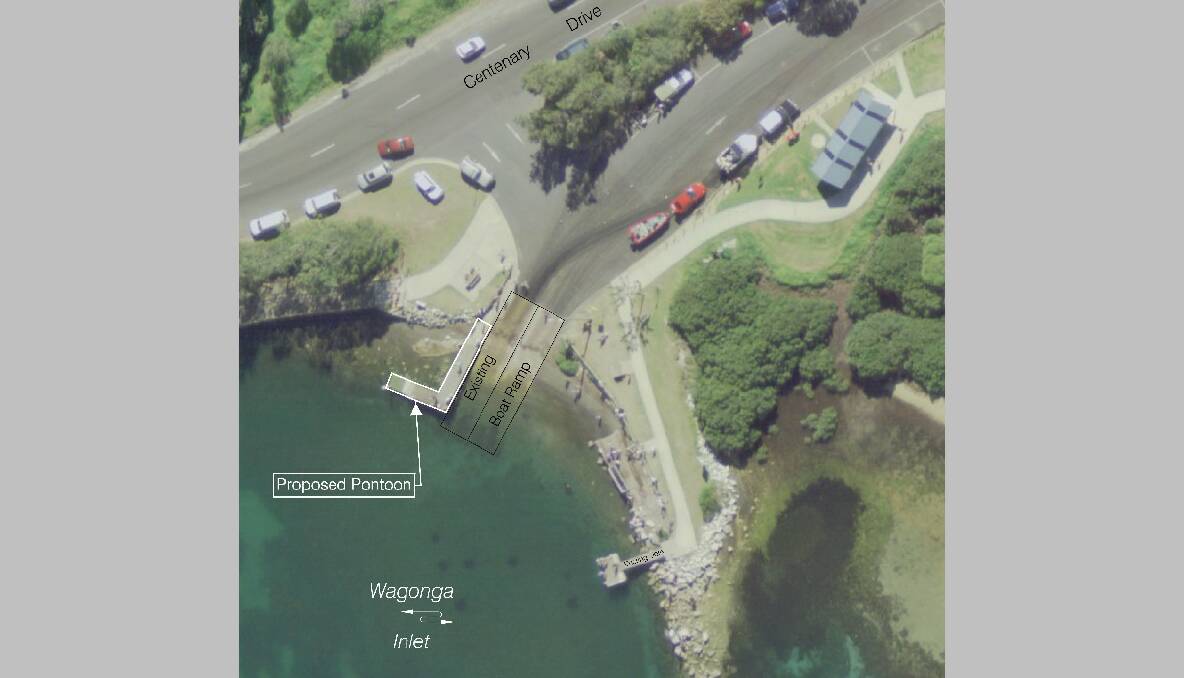 AERIAL VIEW: Eurobodalla Shire Council is seeking comments on the proposed design of the new pontoon at Apex Park, Narooma. 