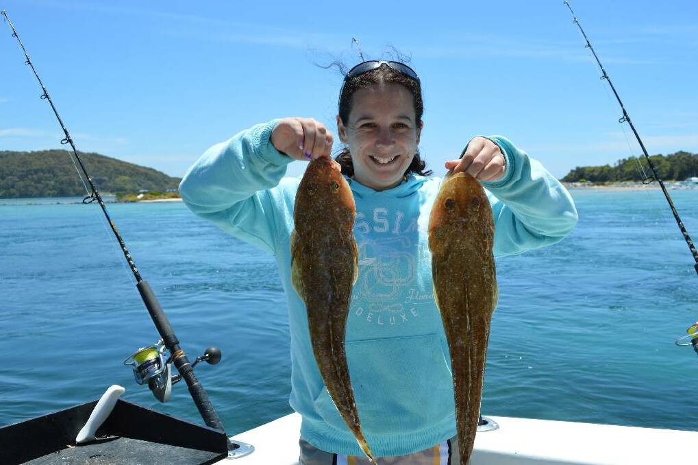 CRACKER FLATHEAD: Rebecca Cooper went out with Wazza and Simon of Lighthouse Charters getting some some cracker flathead.