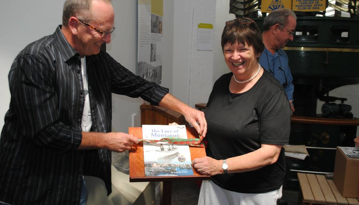 HISTORIAN: Narooma author and historian Laurelle Pacey launches the latest edition of her book "The Lure of Montague" at the Narooma Visitor Centre last month. 