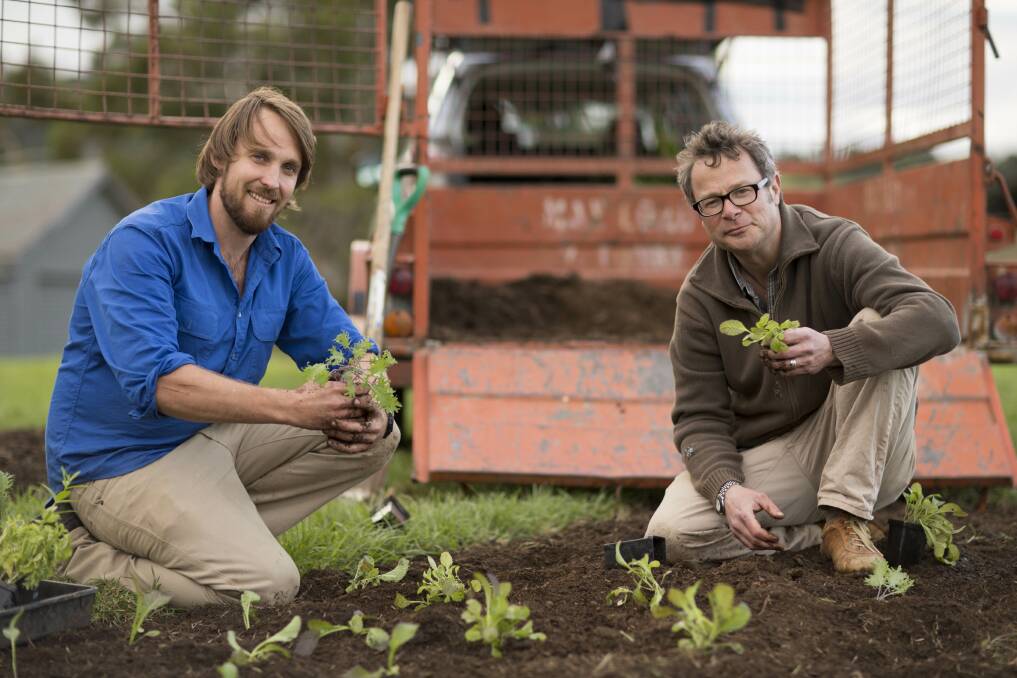RETURN OF HUGH: Hugh Fearnley-Whittingstal pictured here with River Cottage Australia host Paul West in the first episode returns in Thursday’s finale. Photo courtesy Foxtel