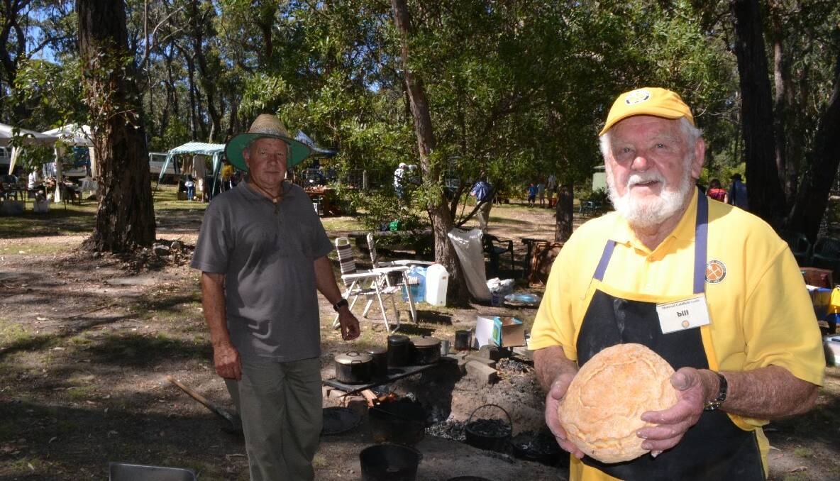 DAMPER COOKS: Turning out damper after damper were Montreal Goldfield volunteers Don Goodridge and Bill Shaw. 