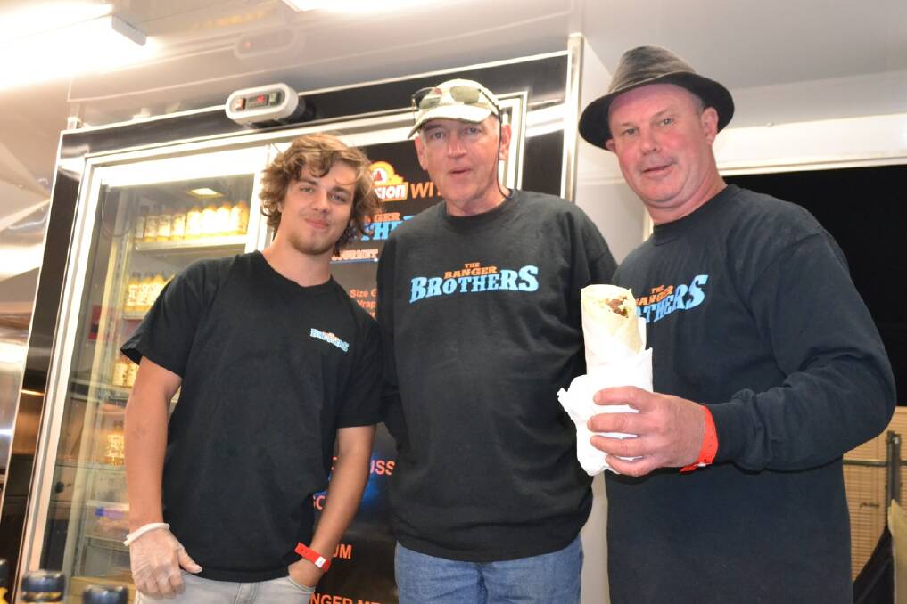BANGER BROTHERS: The Banger Brothers – Matthew Nichols, Glenn Evans and Brian Murphy - came down from Newcastle with their wrapped snags and other delights.