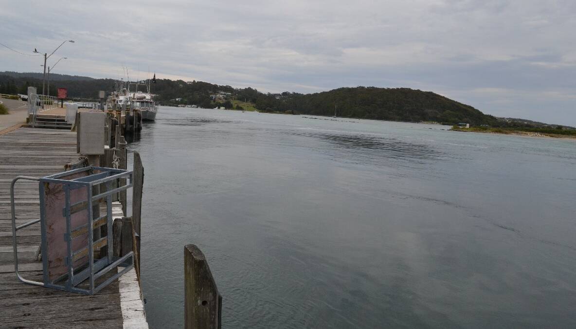 High tide at the Narooma main wharf on Friday morning (today). Photo by Stan Gorton 