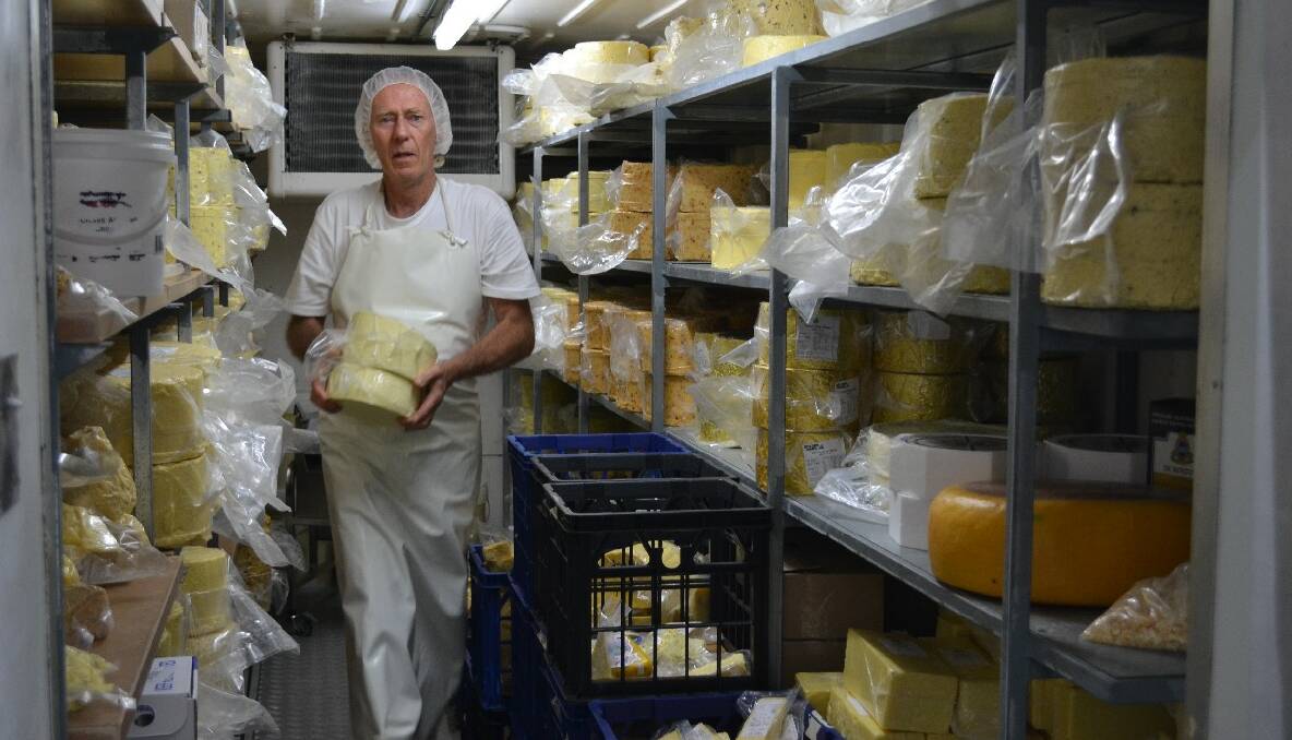 IN THE STORE: Master cheese maker Geoff Southam in the cheese store that is going to need to be expanded!