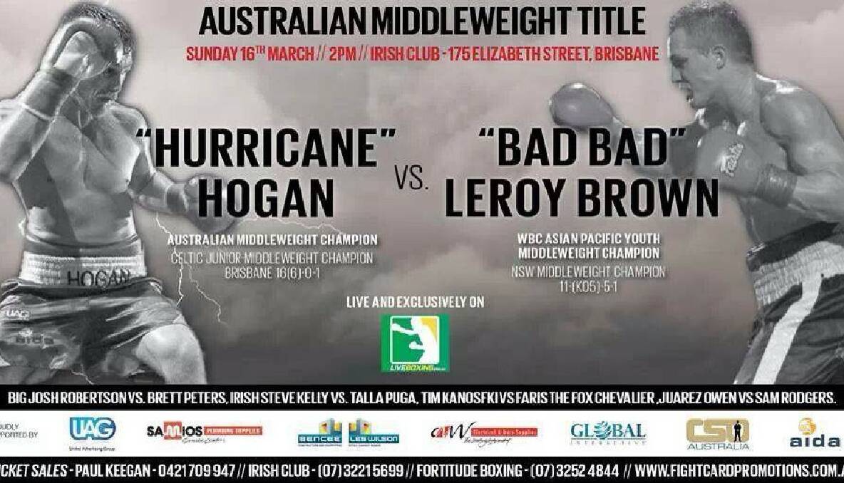 TITLE FIGHT: The poster advertising “Bad Bad” Leroy Brown’s tilt at the Australian Middleweight Title. 