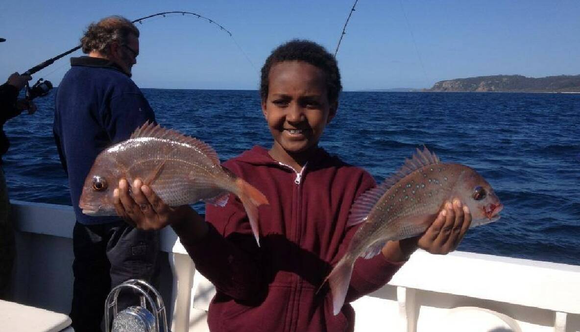 SNAPPER CATCH: Abel went out with the FishBermi charter boat and ended up with two 40cm snapper. (9/10/2013) 