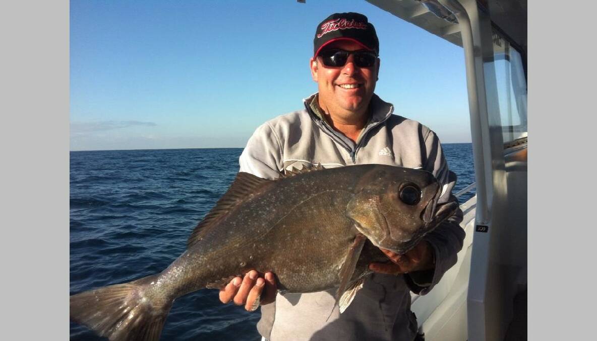 Charter Fish Narooma client with a blue-eye cod.