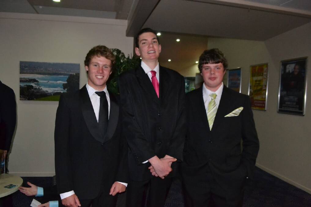 FORMAL DUDES: At the Narooma High School Year 12 formal are Alex Krantz, Jimmy Thornhill and Grant Meijer.