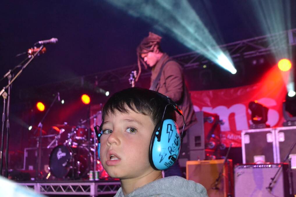 EAR MUFFS: Earmuffs were indeed the order of the day for kids at the Narooma Blues Fest.